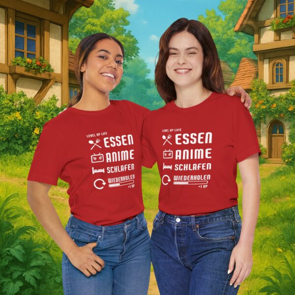 Essen Schlafen Anime Wiederholen Level Up | Unisex Shirt | Anime T-Shirt