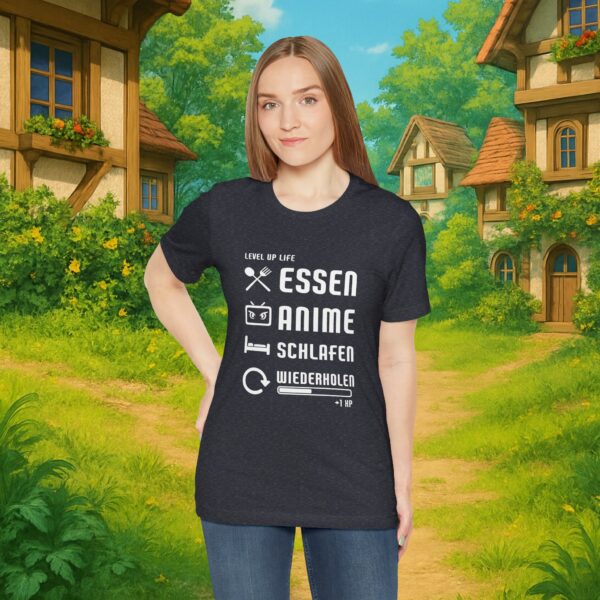 Essen Schlafen Anime Wiederholen Level Up | Unisex Shirt | Anime T-Shirt