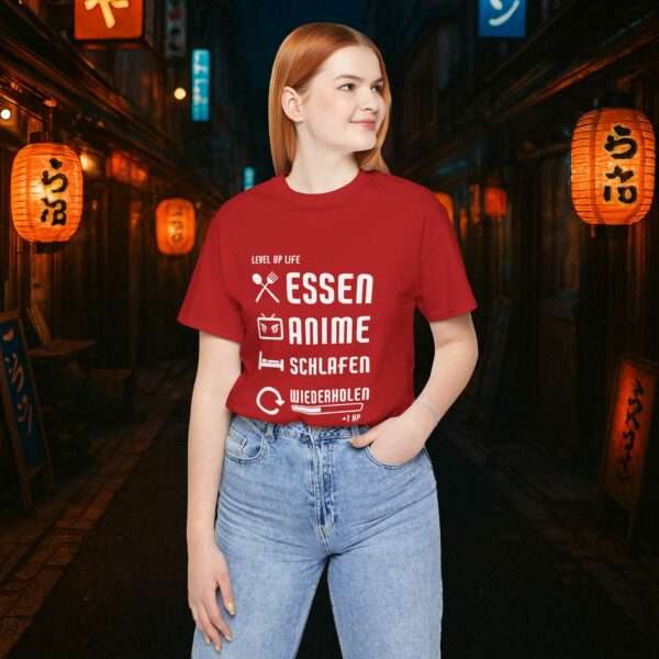 Essen Schlafen Anime Wiederholen Level Up | Unisex Shirt | Anime T-Shirt