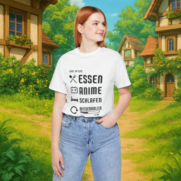 Essen Schlafen Anime Wiederholen Level Up | Unisex Shirt | Anime T-Shirt