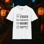 Anime T-Shirt | Essen, Schlafen, Anime, Wiederholen | Otaku Shirt | Für Männer und Frauen