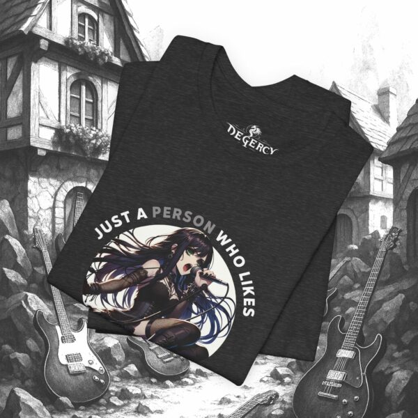 Just a Person Who Likes Anime and Rock | Unisex | T-Shirt | Anime Rock Shirt
