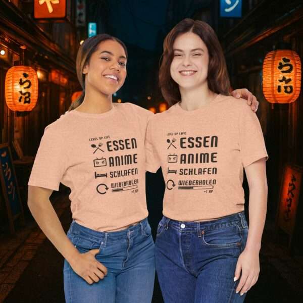 Essen Schlafen Anime Wiederholen Level Up | Unisex Shirt | Anime T-Shirt