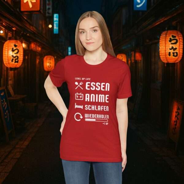 Essen Schlafen Anime Wiederholen Level Up | Unisex Shirt | Anime T-Shirt