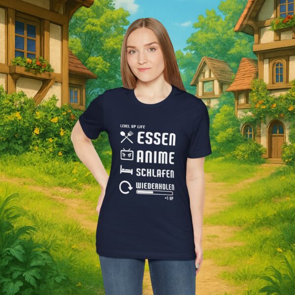 Essen Schlafen Anime Wiederholen Level Up | Unisex Shirt | Anime T-Shirt