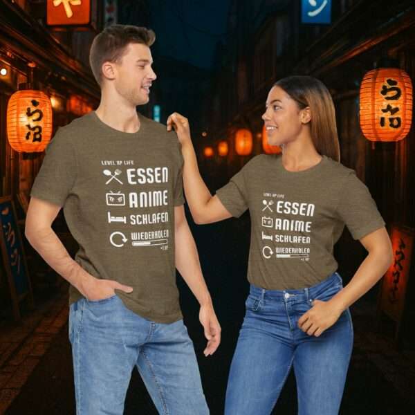 Essen Schlafen Anime Wiederholen Level Up | Unisex Shirt | Anime T-Shirt