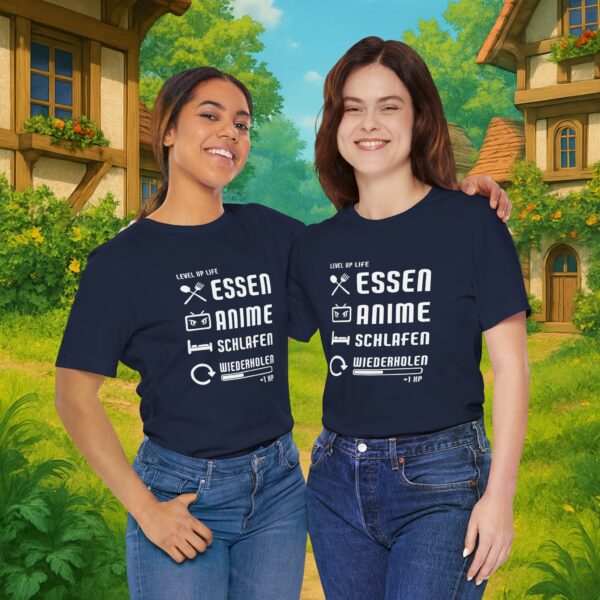 Essen Schlafen Anime Wiederholen Level Up | Unisex Shirt | Anime T-Shirt