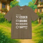 Essen Schlafen Anime Wiederholen Level Up | Unisex Shirt | Anime T-Shirt