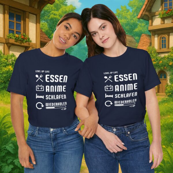 Essen Schlafen Anime Wiederholen Level Up | Unisex Shirt | Anime T-Shirt