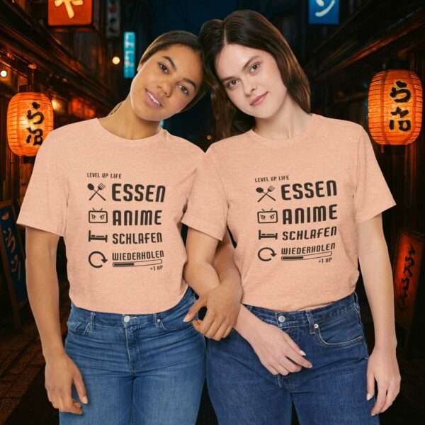 Essen Schlafen Anime Wiederholen Level Up | Unisex Shirt | Anime T-Shirt