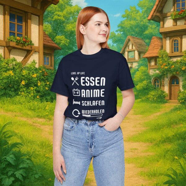 Essen Schlafen Anime Wiederholen Level Up | Unisex Shirt | Anime T-Shirt