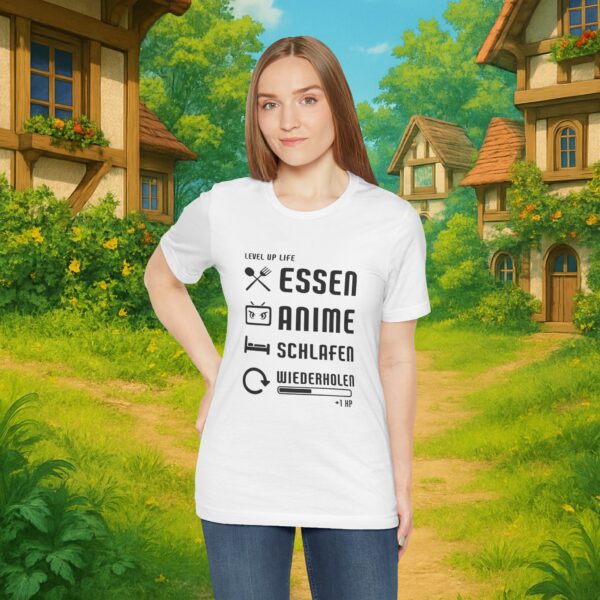 Essen Schlafen Anime Wiederholen Level Up | Unisex Shirt | Anime T-Shirt