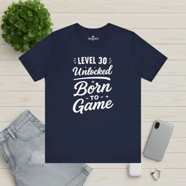 13310943133998540989_v2_2048_custom.jpeg Level 30 Unlocked Born to Game T-Shirt – Perfektes 30 Geburtstag Gamer Shirt Schlicht