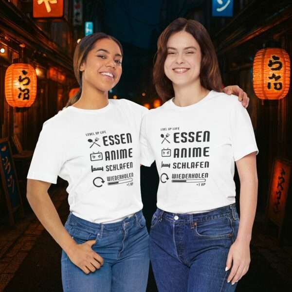 Essen Schlafen Anime Wiederholen Level Up | Unisex Shirt | Anime T-Shirt