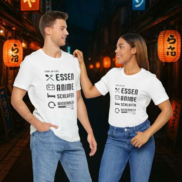 Essen Schlafen Anime Wiederholen Level Up | Unisex Shirt | Anime T-Shirt