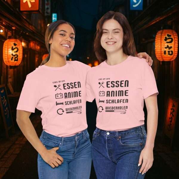 Essen Schlafen Anime Wiederholen Level Up | Unisex Shirt | Anime T-Shirt