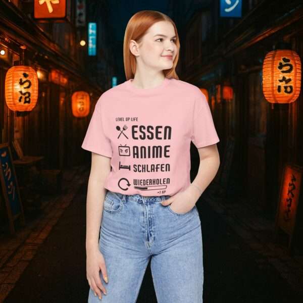 Essen Schlafen Anime Wiederholen Level Up | Unisex Shirt | Anime T-Shirt