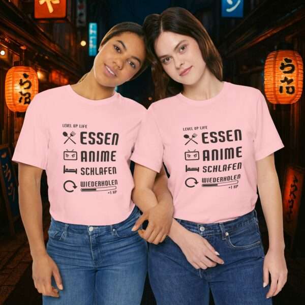 Essen Schlafen Anime Wiederholen Level Up | Unisex Shirt | Anime T-Shirt