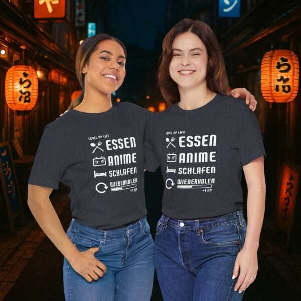 Essen Schlafen Anime Wiederholen Level Up | Unisex Shirt | Anime T-Shirt
