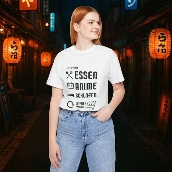 Essen Schlafen Anime Wiederholen Level Up | Unisex Shirt | Anime T-Shirt