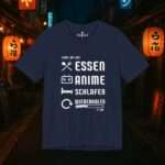 Essen Schlafen Anime Wiederholen Level Up | Unisex Shirt | Anime T-Shirt