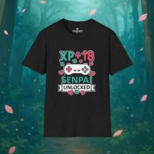 18 Geburtstag Shirt Kawaii – XP+18 Senpai Unlocked Gamer T-Shirt