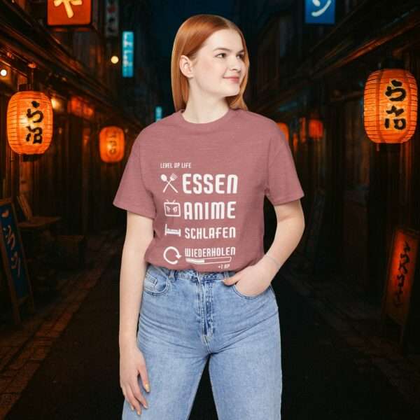 Essen Schlafen Anime Wiederholen Level Up | Unisex Shirt | Anime T-Shirt