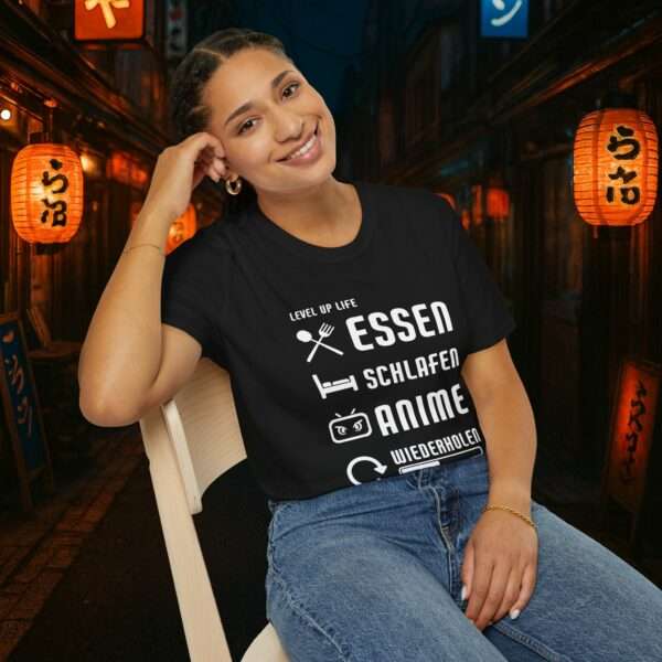 Anime T-Shirt | Essen, Schlafen, Anime, Wiederholen | Otaku Shirt | Für Männer und Frauen