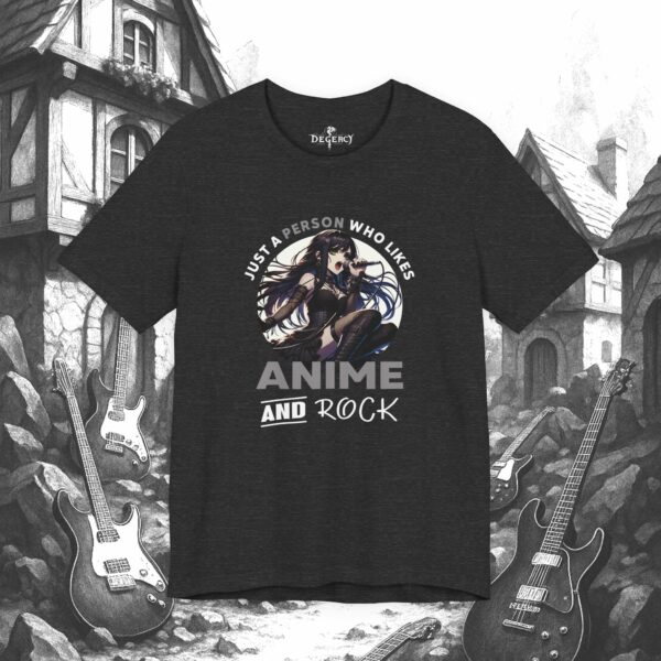 Just a Person Who Likes Anime and Rock | Unisex | T-Shirt | Anime Rock Shirt