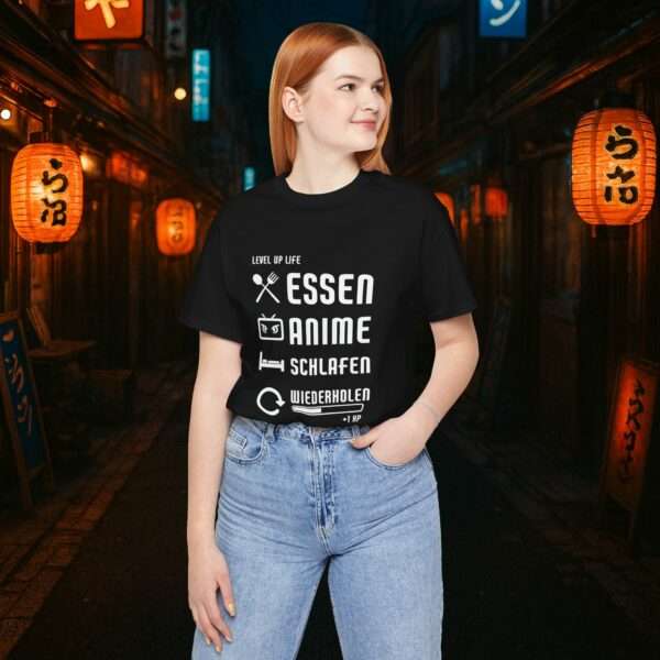 Essen Schlafen Anime Wiederholen Level Up | Unisex Shirt | Anime T-Shirt