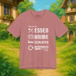 Essen Schlafen Anime Wiederholen Level Up | Unisex Shirt | Anime T-Shirt