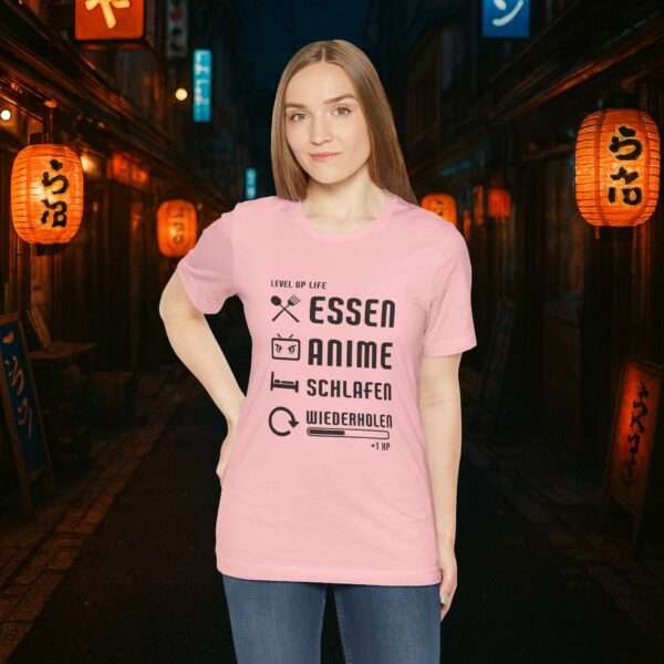 Essen Schlafen Anime Wiederholen Level Up | Unisex Shirt | Anime T-Shirt