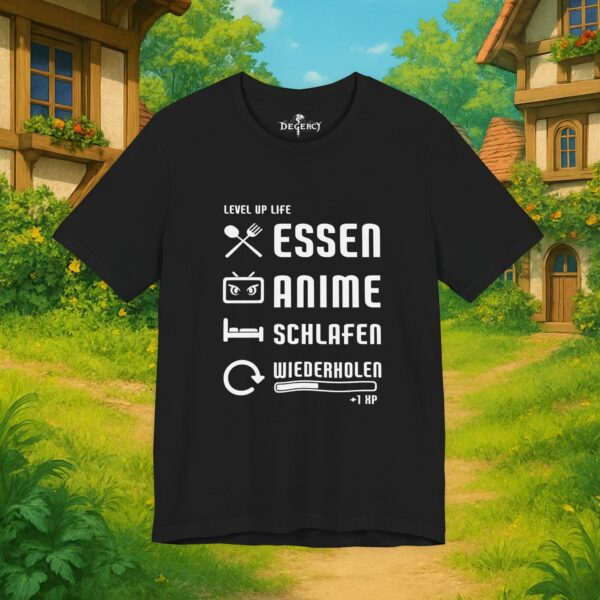 Essen Schlafen Anime Wiederholen Level Up | Unisex Shirt | Anime T-Shirt