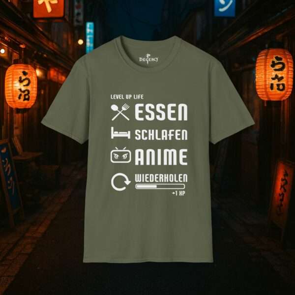 Anime T-Shirt | Essen, Schlafen, Anime, Wiederholen | Otaku Shirt | Für Männer und Frauen