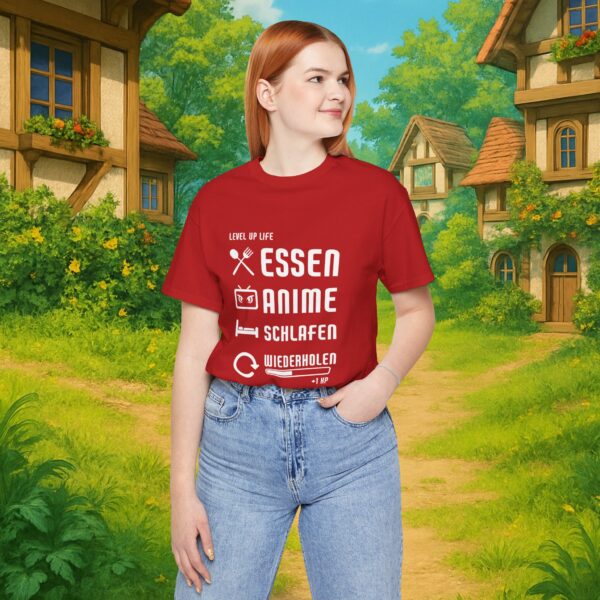 Essen Schlafen Anime Wiederholen Level Up | Unisex Shirt | Anime T-Shirt
