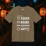 Essen Schlafen Anime Wiederholen Level Up | Unisex Shirt | Anime T-Shirt