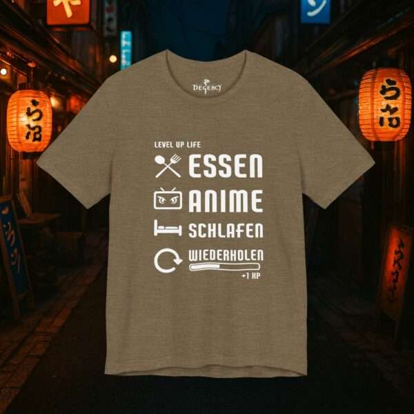 Essen Schlafen Anime Wiederholen Level Up | Unisex Shirt | Anime T-Shirt