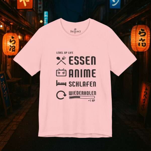 Essen Schlafen Anime Wiederholen Level Up | Unisex Shirt | Anime T-Shirt