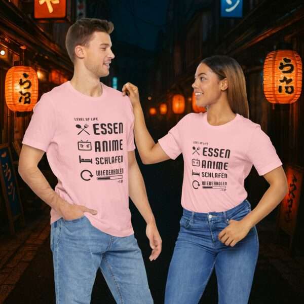 Essen Schlafen Anime Wiederholen Level Up | Unisex Shirt | Anime T-Shirt