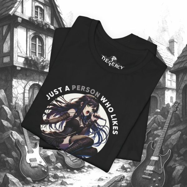 Just a Person Who Likes Anime and Rock | Unisex | T-Shirt | Anime Rock Shirt