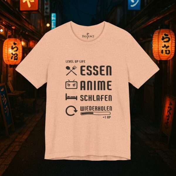 Essen Schlafen Anime Wiederholen Level Up | Unisex Shirt | Anime T-Shirt