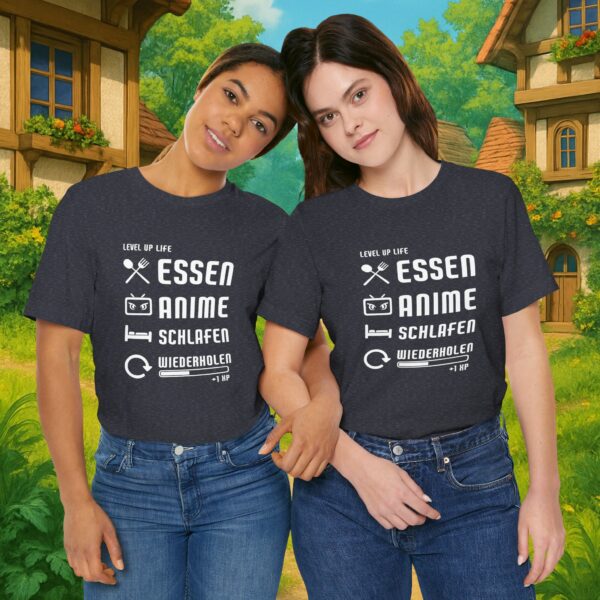 Essen Schlafen Anime Wiederholen Level Up | Unisex Shirt | Anime T-Shirt