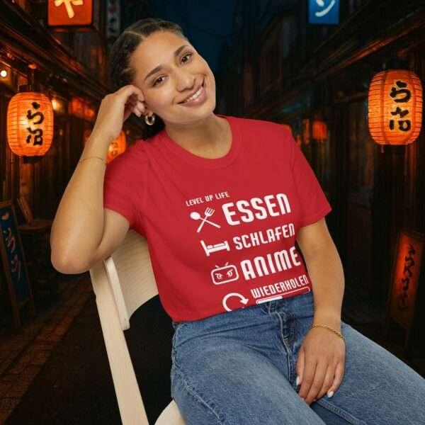Anime T-Shirt | Essen, Schlafen, Anime, Wiederholen | Otaku Shirt | Für Männer und Frauen