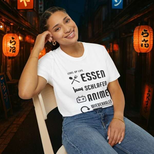 Anime T-Shirt | Essen, Schlafen, Anime, Wiederholen | Otaku Shirt | Für Männer und Frauen