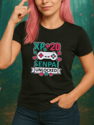 20 Geburtstag Gamer T-Shirt – XP +20 Senpai Unlocked | Lustiges Gaming Shirt