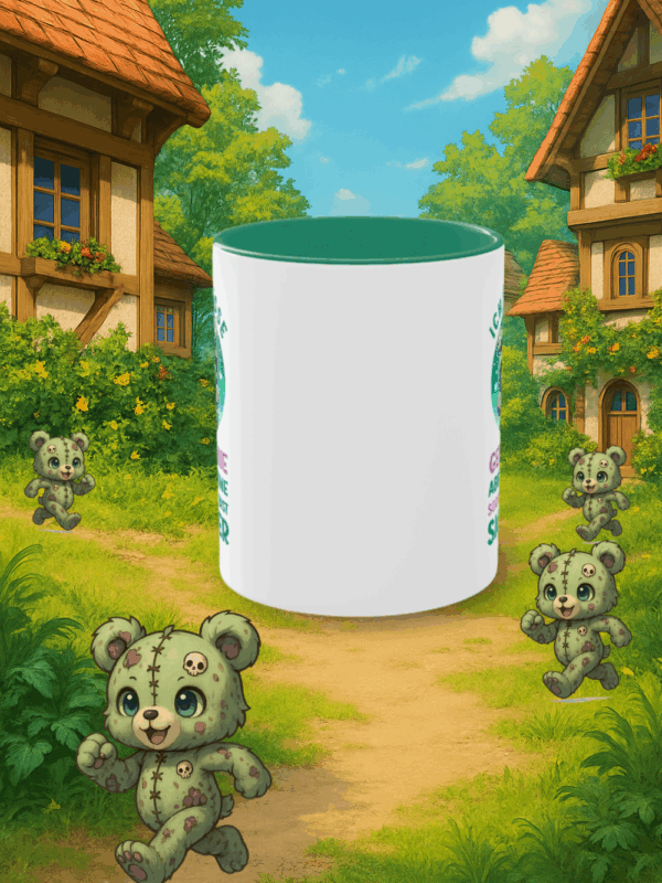 Ich esse Gehirne, aber keine Sorge, du bist sicher | Kawaii Tasse | Lustige Horror Tasse | Zombie Bär