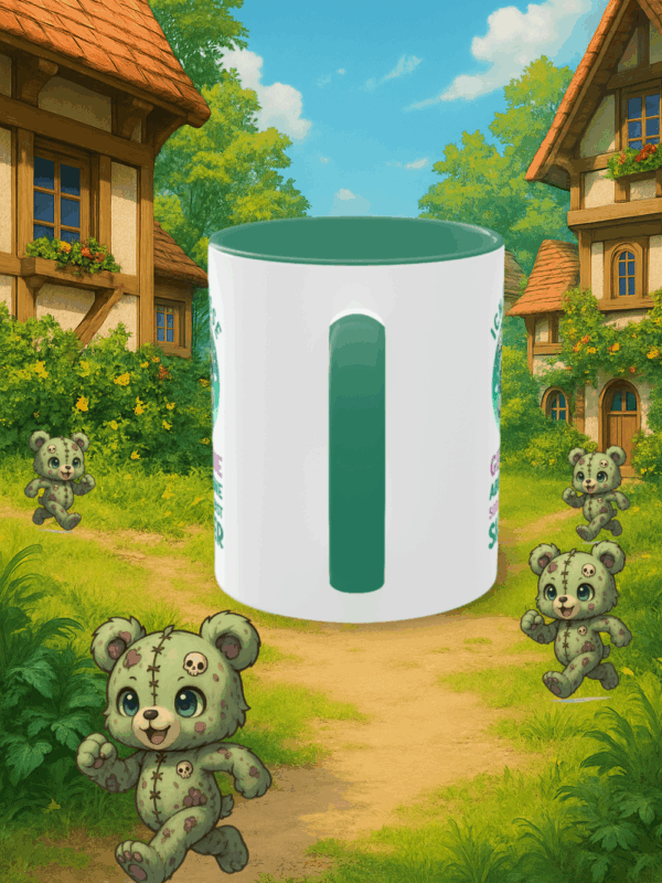 Ich esse Gehirne, aber keine Sorge, du bist sicher | Kawaii Tasse | Lustige Horror Tasse | Zombie Bär