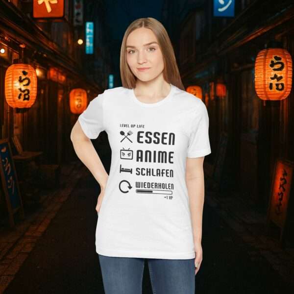 Essen Schlafen Anime Wiederholen Level Up | Unisex Shirt | Anime T-Shirt