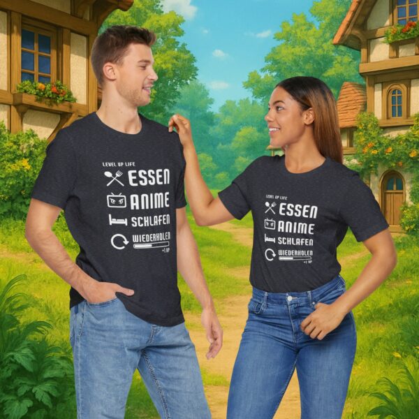 Essen Schlafen Anime Wiederholen Level Up | Unisex Shirt | Anime T-Shirt
