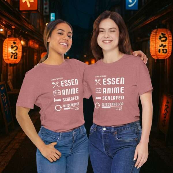 Essen Schlafen Anime Wiederholen Level Up | Unisex Shirt | Anime T-Shirt